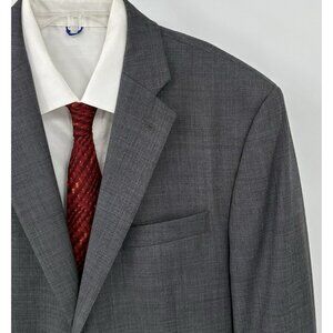 LAUREN RALPH LAUREN 2 piece suit 100% wool charcoal gray year round 44L 36W